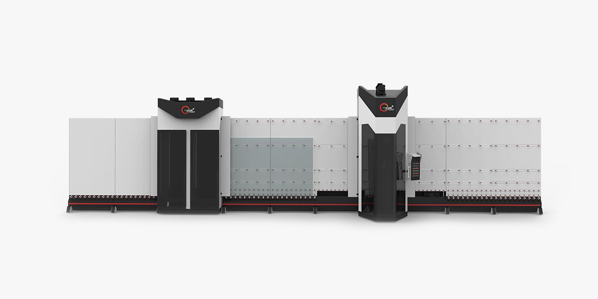 Máquina vertical de costura y lavado de vidrio