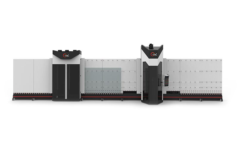 Máquina vertical de costura y lavado de vidrio